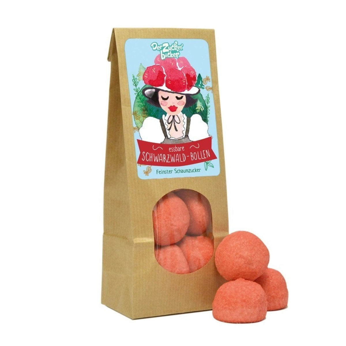 Der Zuckerbäcker - Wundertüte Schwarzwald-Bollen Rote Marshmallows Erdbeere