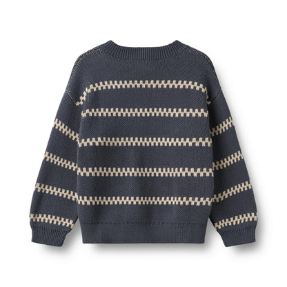 WHEAT Jacquard Pullover Harlow – greyblue