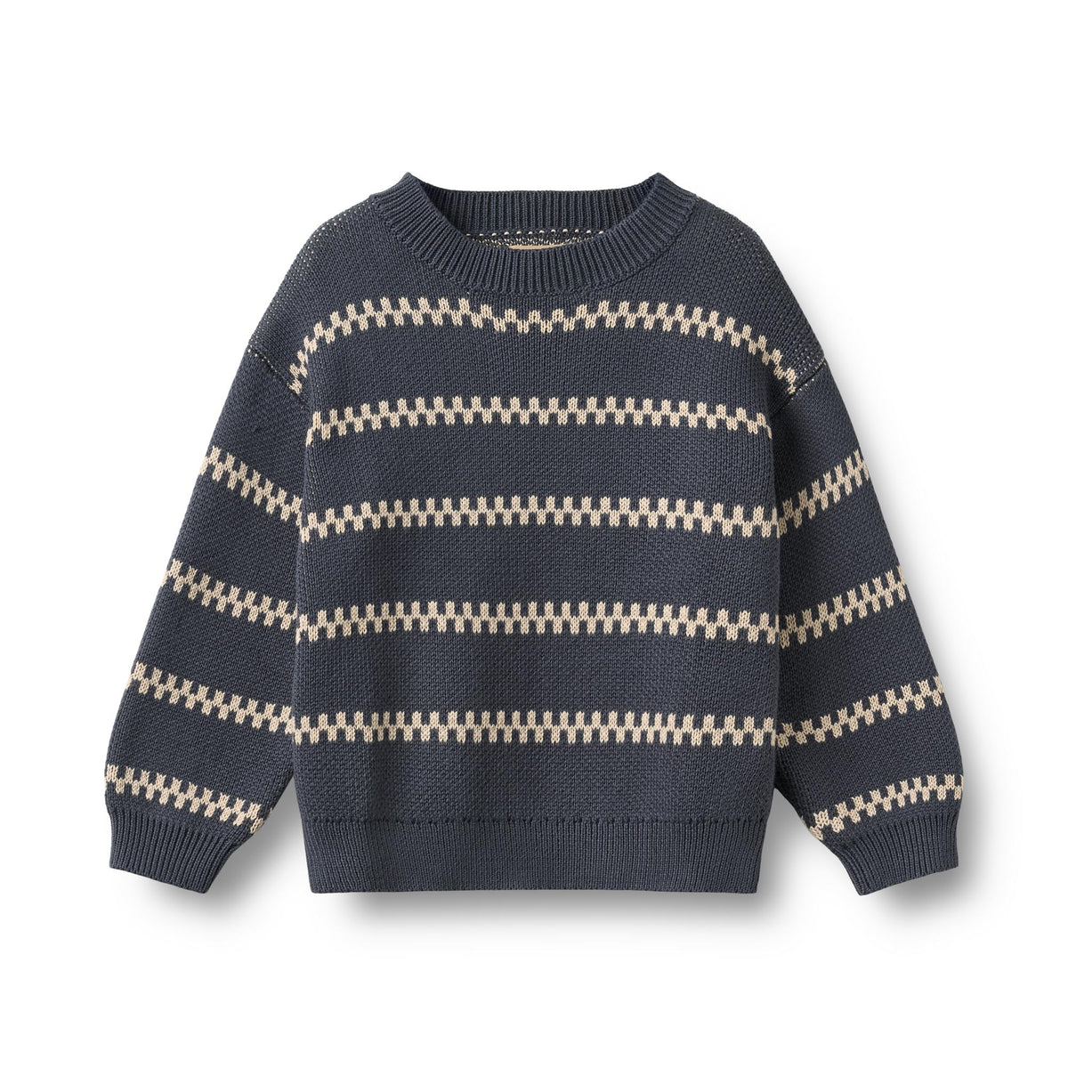WHEAT Jacquard Pullover Harlow – greyblue