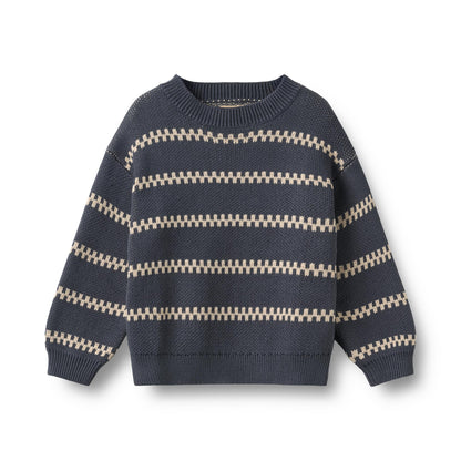 WHEAT Jacquard Pullover Harlow – greyblue
