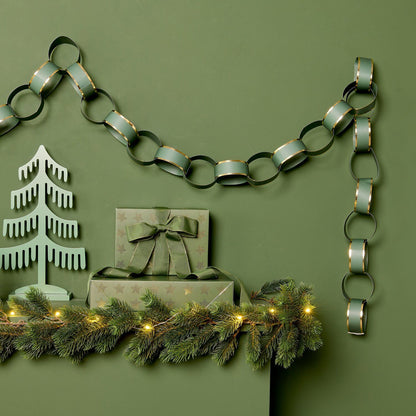 DIY Kettengirlande Grün/Gold