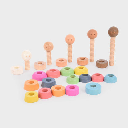 Regenbogen-Holzfiguren 25 Teile Tickit