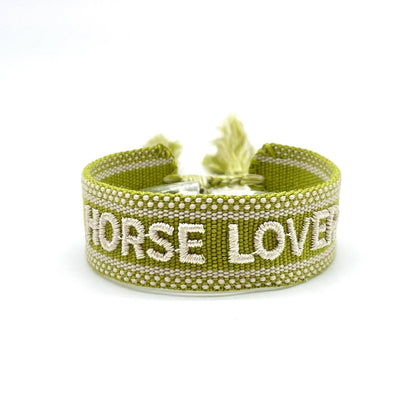 HORSE LOVER Statement Armband gewebt - bestickt