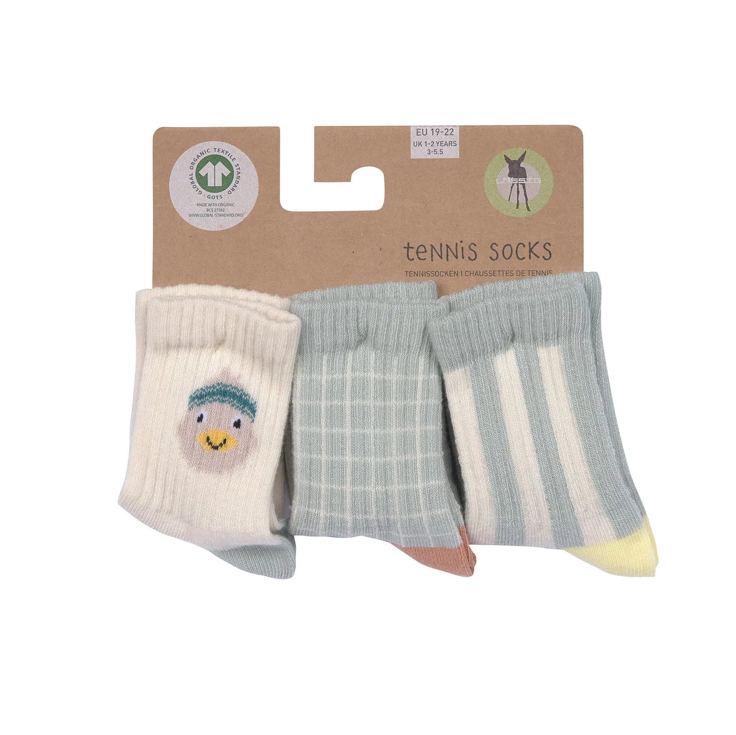 LÄSSIG - TENNISSOCKEN KINDER 3ER-SET - BIO BAUMWOLLE, ENTE