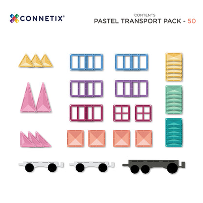 Connetix Magnetbausteine Pastel Transport 50 Teile