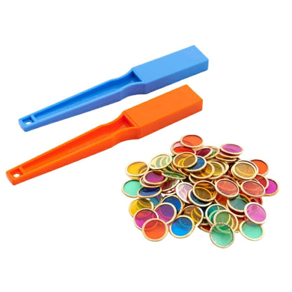 100 Metall Chips magnetisch inkl. 1 Stab