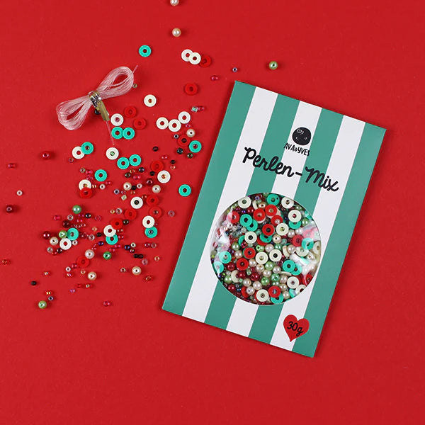 Ava&Yves Perlen Mix 30g rot mint