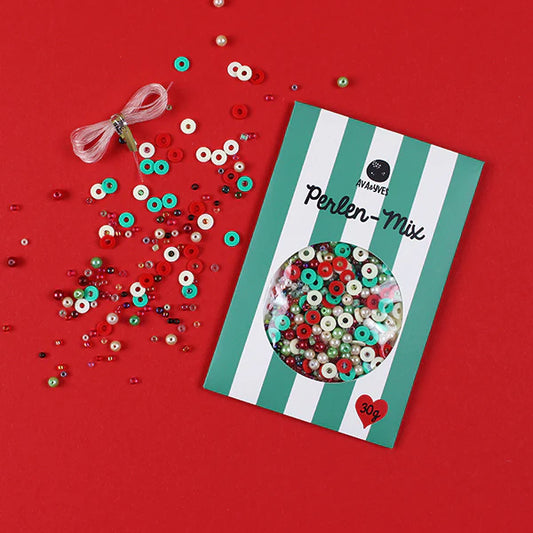 Ava&Yves Perlen Mix 30g rot mint