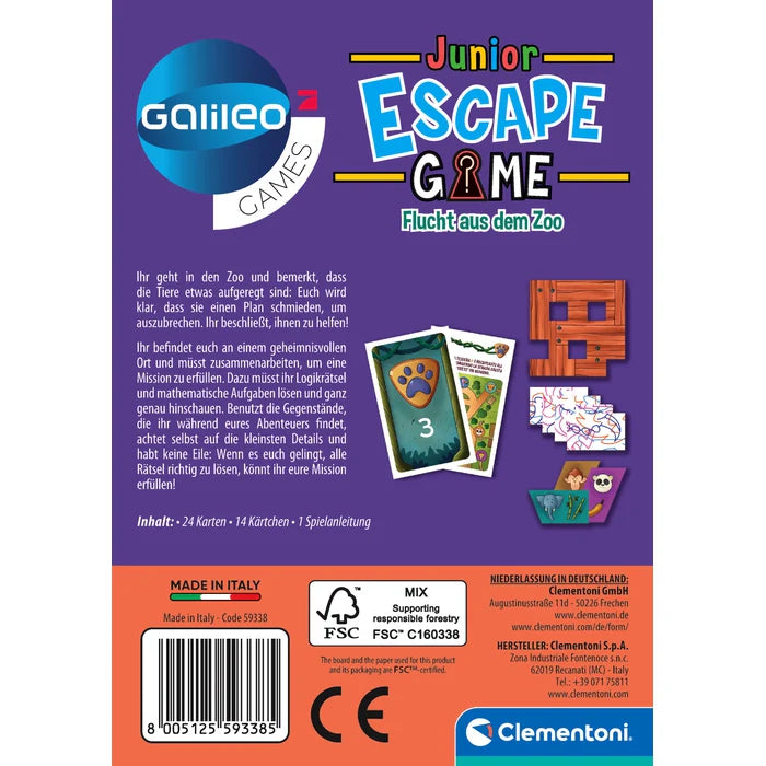 Clementoni Junior Escape Game - Flucht aus dem Zoo