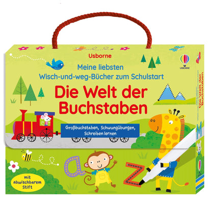 Usborne Wisch- und Weg Bücher Koffer - Die Welt der Buchstaben