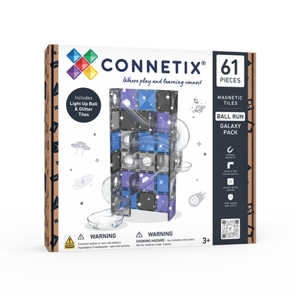CONNETIX Glitter Galaxy Ball Run Pack – 61 Teile