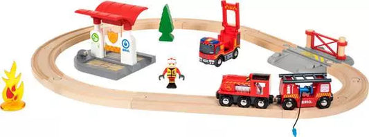 Brio Feuerwehr Starterset Holzeisenbahn