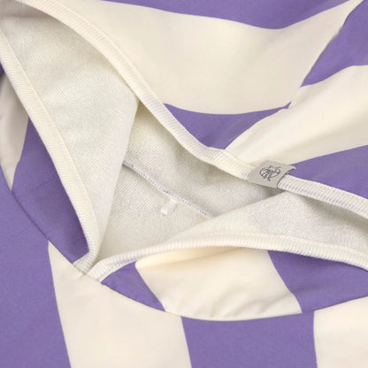 Lässig UV BADEPONCHO KINDER - STREIFEN, PURPLE WEISS