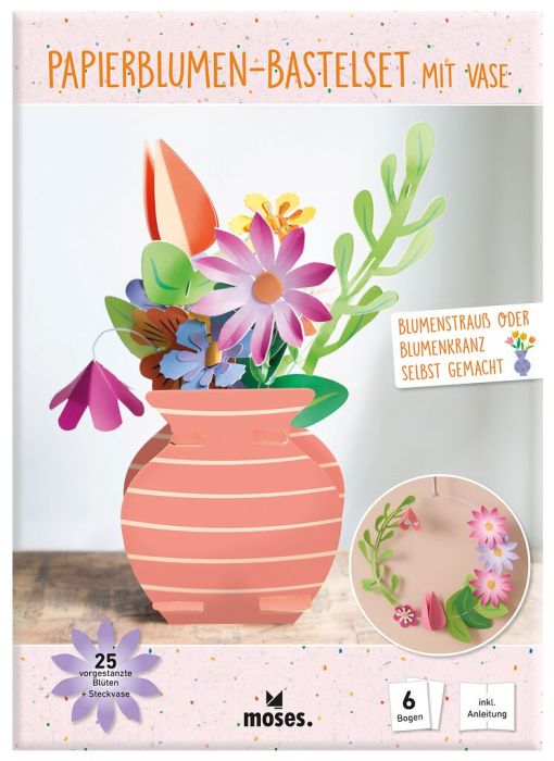Moses Papierblumen-Bastelset mit Vase