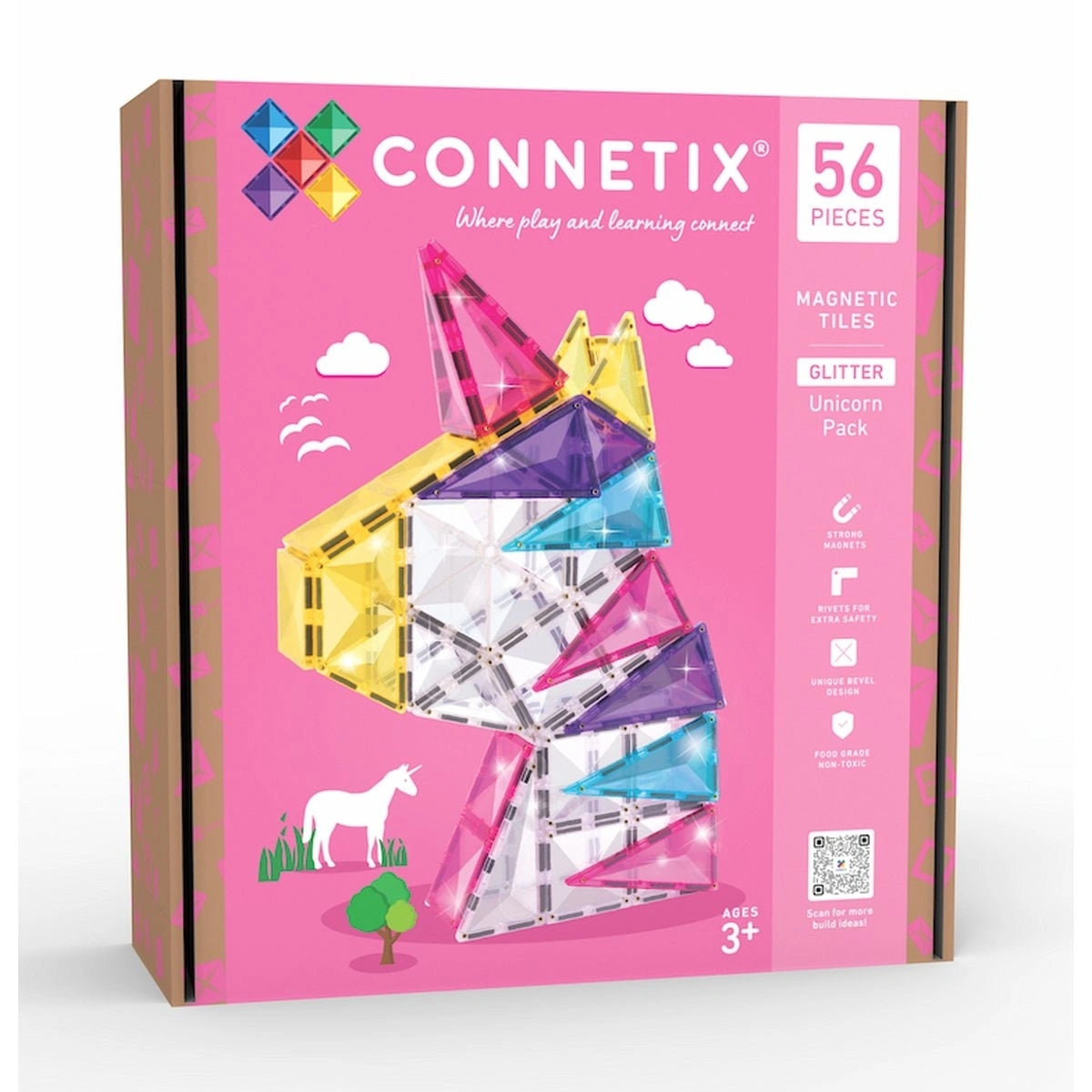 Connetix Magnetbausteine Glitter Unicorn Pack 56 Teile - Vorbestellung -