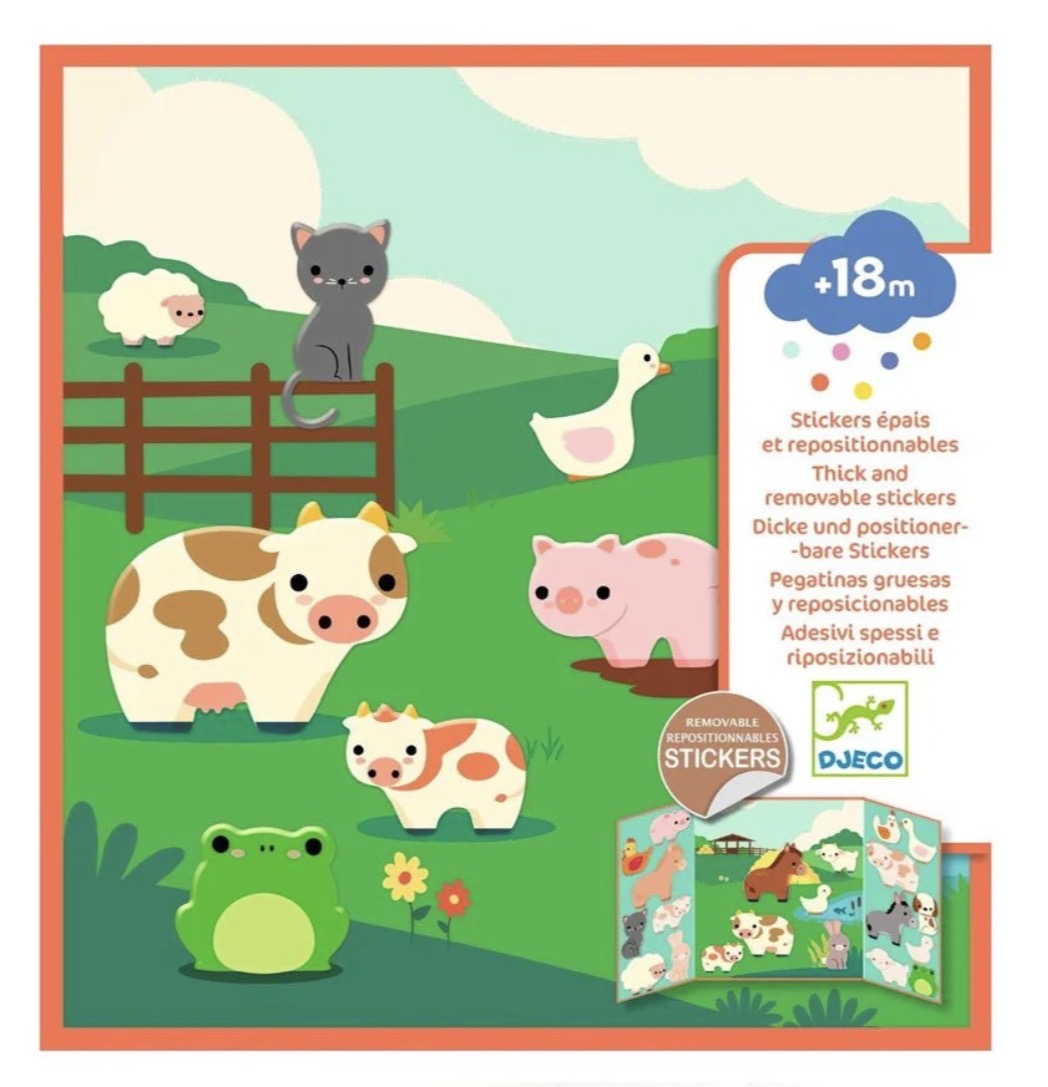 Djeco Dekor und neu positionierbare Sticker Tiere