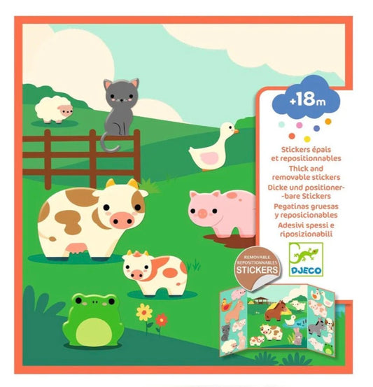 Djeco Dekor und neu positionierbare Sticker Tiere