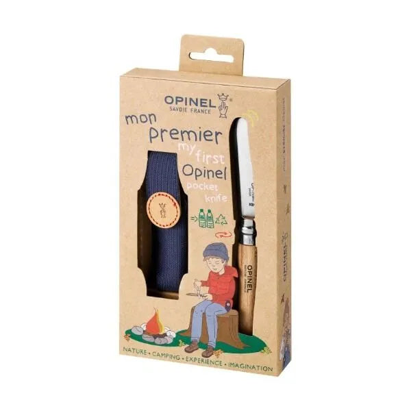 Set ‚Mein erstes Opinel‘ aus natürlichem Buchenholz und mit Etui