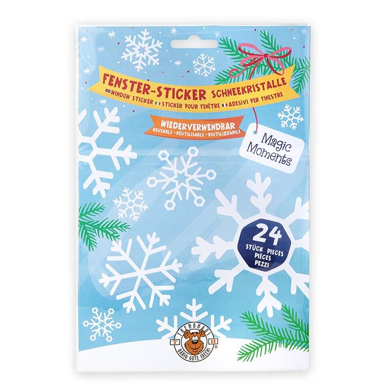 Trendhaus Magic Moments Fenster-Sticker Schneekristalle 24-teilig