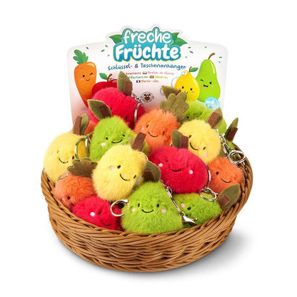 Trendhaus Plüsch-Schlüsselanhänger Früchte, 4-fach sortiert