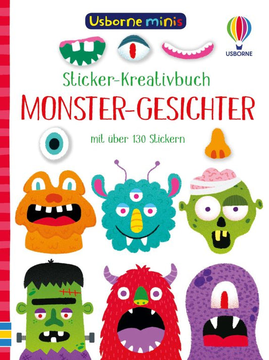 Usborne Minis Sticker–Kreativ Buch: Monster Gesichter