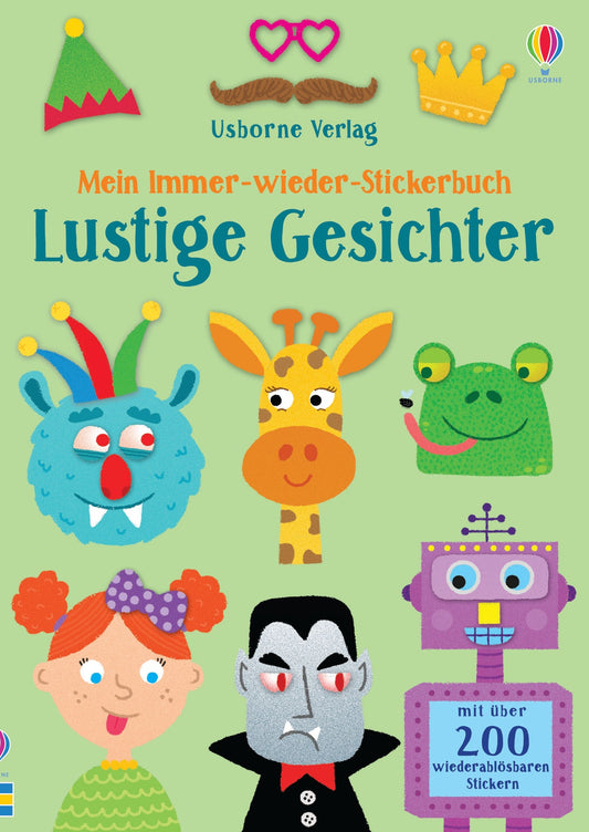 Usborne Mein Immer-wieder-Stickerbuch: Lustige Gesichter 3+