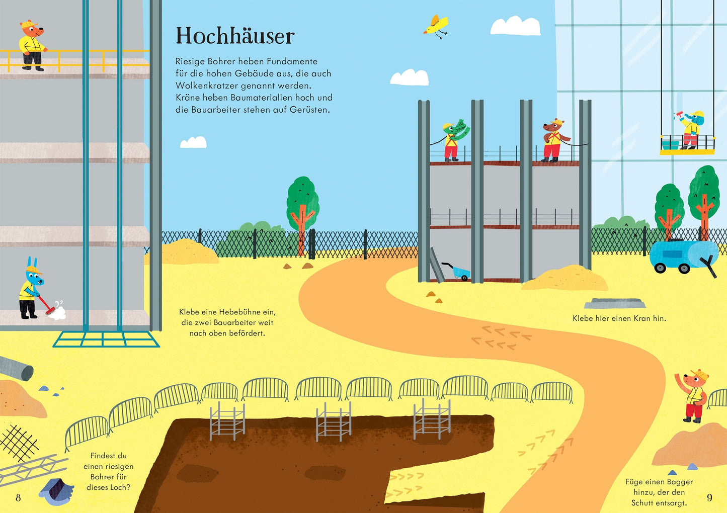 Usborne auf der Baustelle immer wieder Stickerbuch