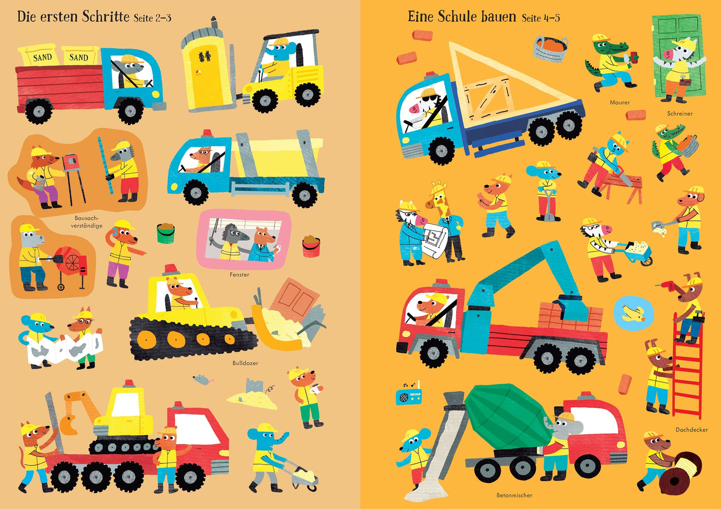 Usborne Mein Immer-wieder-Stickerbuch Auf der Baustelle