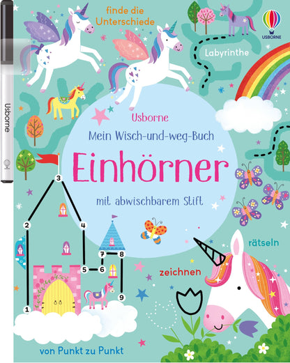 Usborne Mein wisch und weg Buch Einhörner