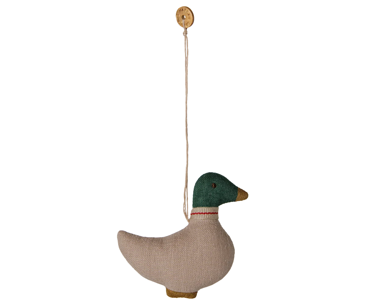 Maileg - Stoffornament, Ente – Grün/Sand