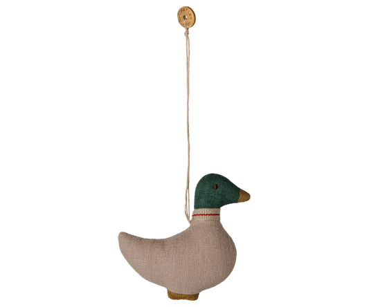 Maileg - Stoffornament, Ente – Grün/Sand