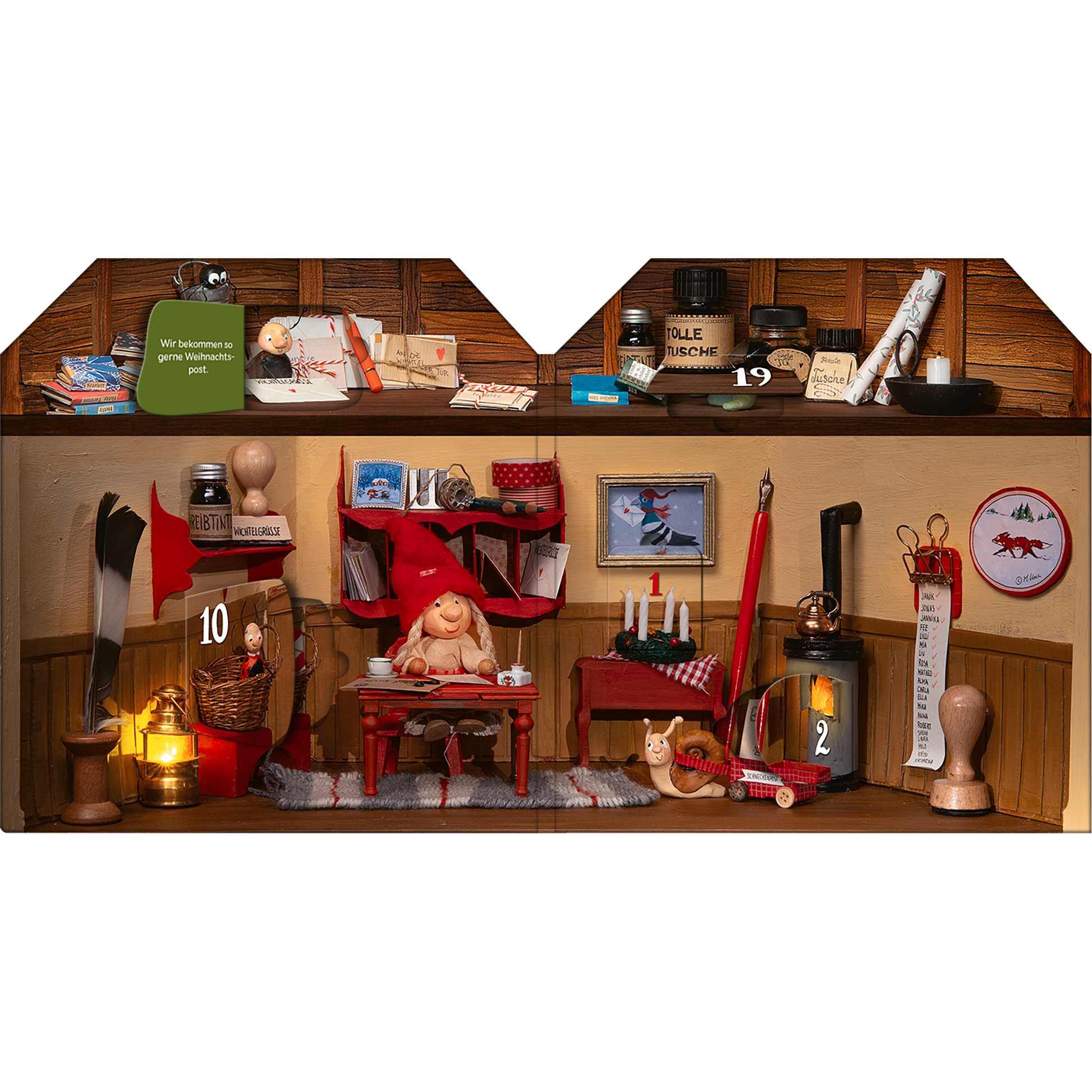 Arsedition Advent im Wichtelhaus - ein Adventskalender mit 24 Klappen