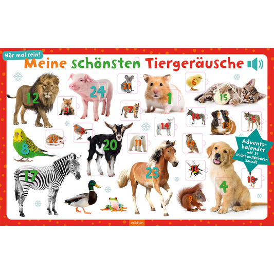 Arsedition Hör mal rein! Meine schönsten Tiergeräusche - Adventskalender mit 24 Sounds