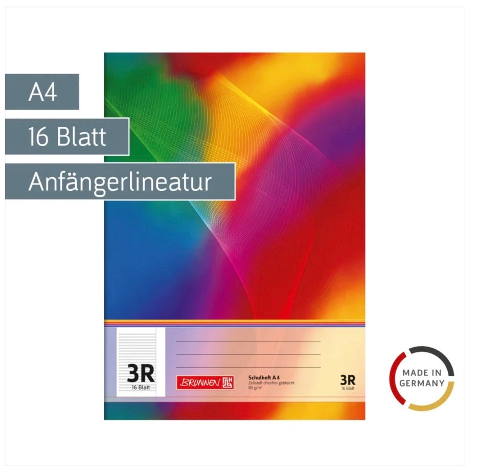 Schulheft A4 3R 16 Blatt