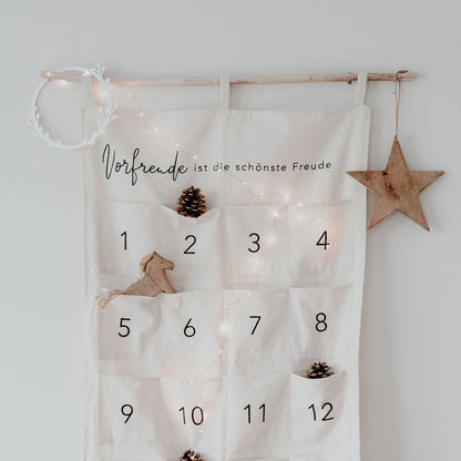 Eulenschnitt Adventskalender Vorfreude Creme-Farben