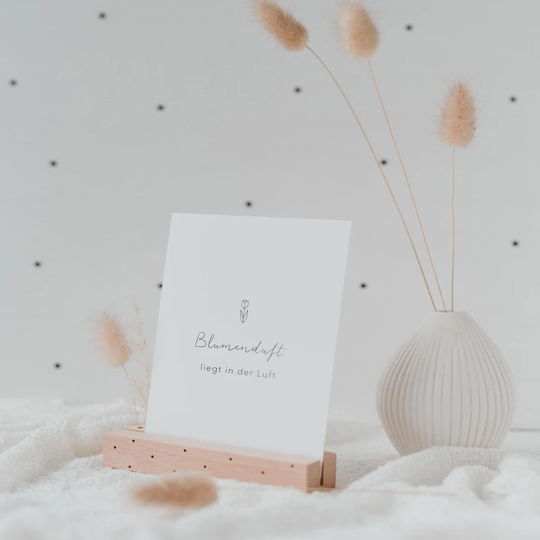 Eulenschnitt Karten- und Trockenblumenständer aus Buchenholz Punkte im 2er Set