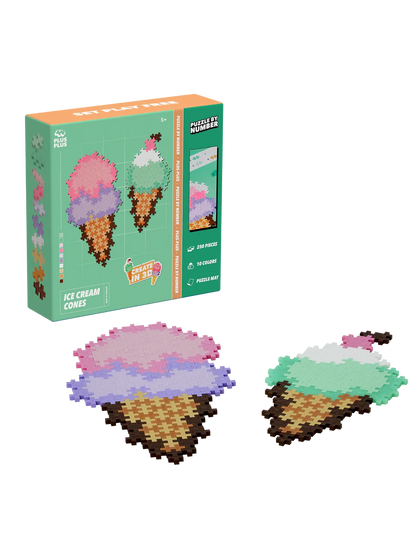 Plus-Plus Puzzle By Number - Ice Cream Cones - 250 pcs