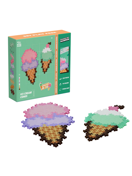 Plus-Plus Puzzle By Number - Ice Cream Cones - 250 pcs