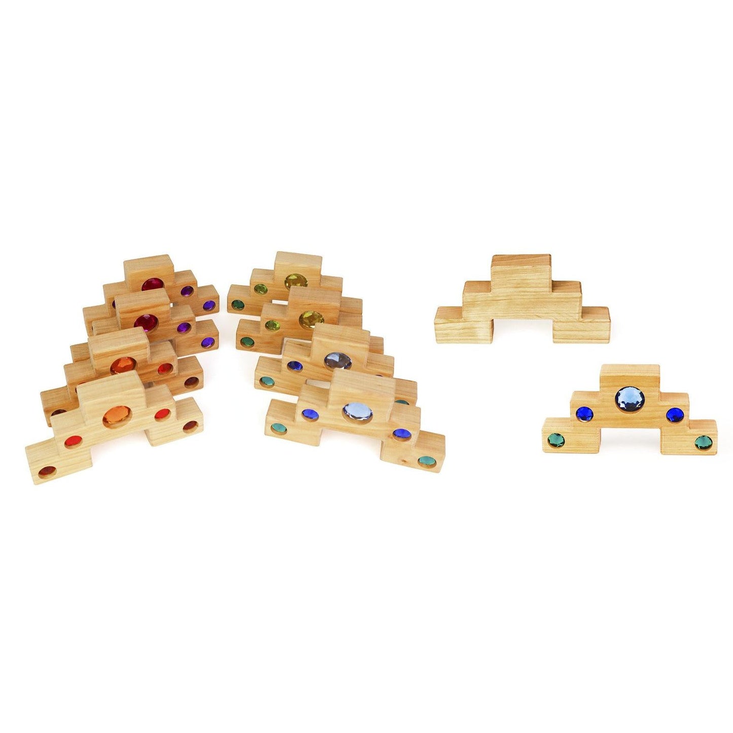 Bauspiel Farbtreppe mit Lichtbauquadern 16 Teile
