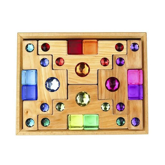 Bauspiel Farbtreppe mit Lichtbauquadern 16 Teile