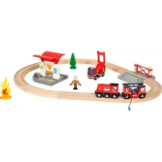 Brio Feuerwehr Starterset Holzeisenbahn