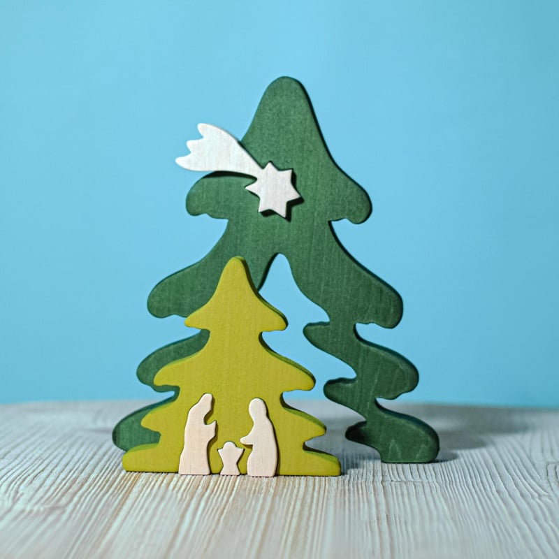 Bumbu Toys Weihnachtsbaum Puzzle grün