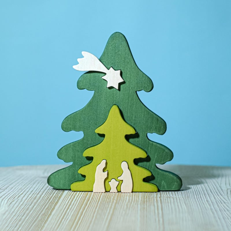 Bumbu Toys Weihnachtsbaum Puzzle grün