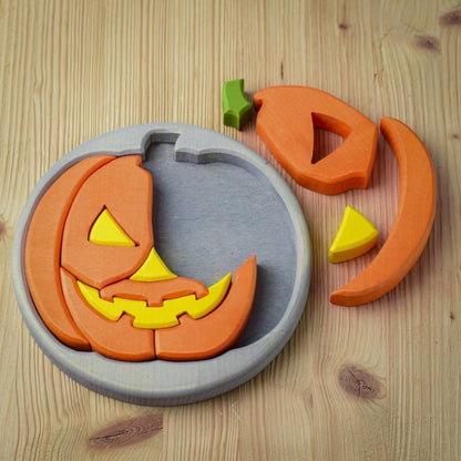 Bumbu Toys rundes Halloween Puzzle grau