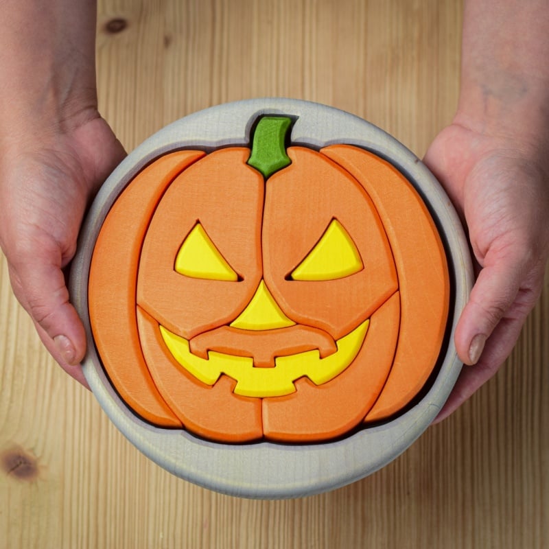 Bumbu Toys rundes Halloween Puzzle grau