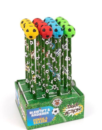 Trendhaus Bleistift plus Radierer Fußball