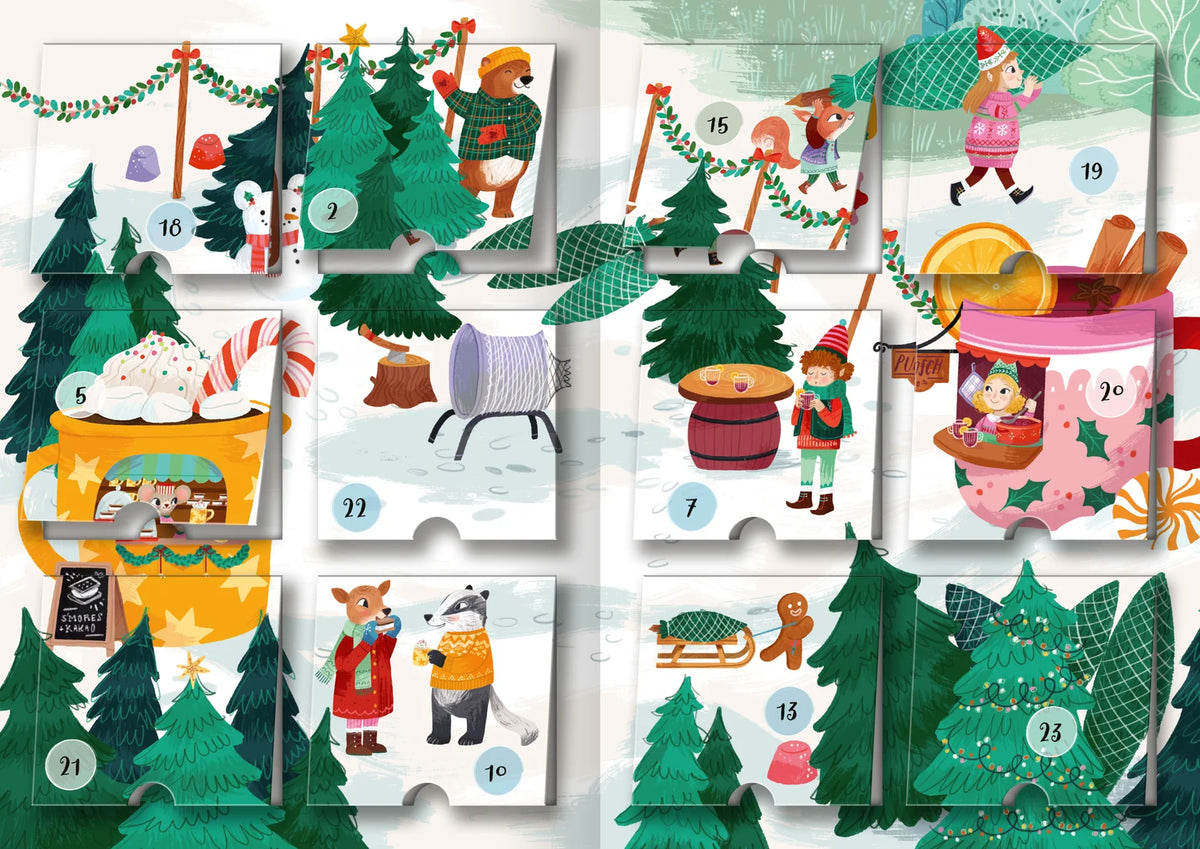 ars edition - Mein Adventskalender mit Stickern – Im Winterwald