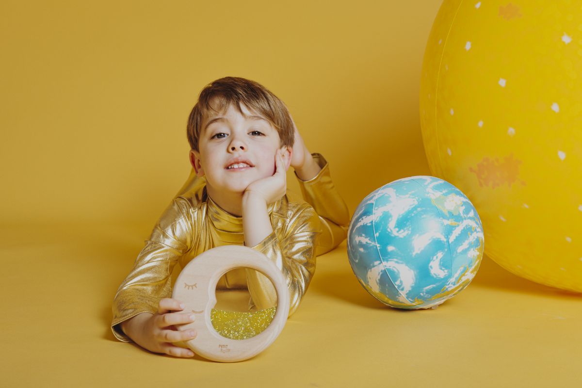 Petit Boum Sensorik-Spielzeug Mond gelb