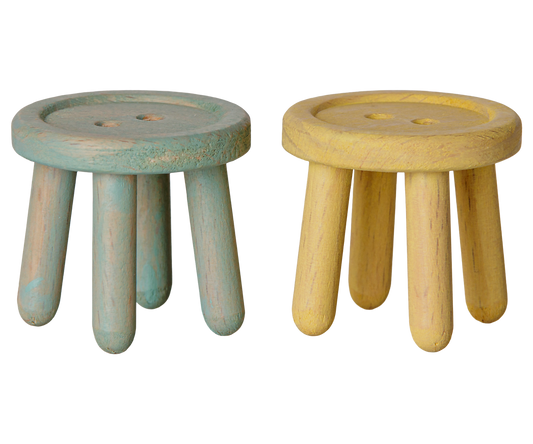 Maileg Hockerset für Mäuse – Mint & Hellgelb