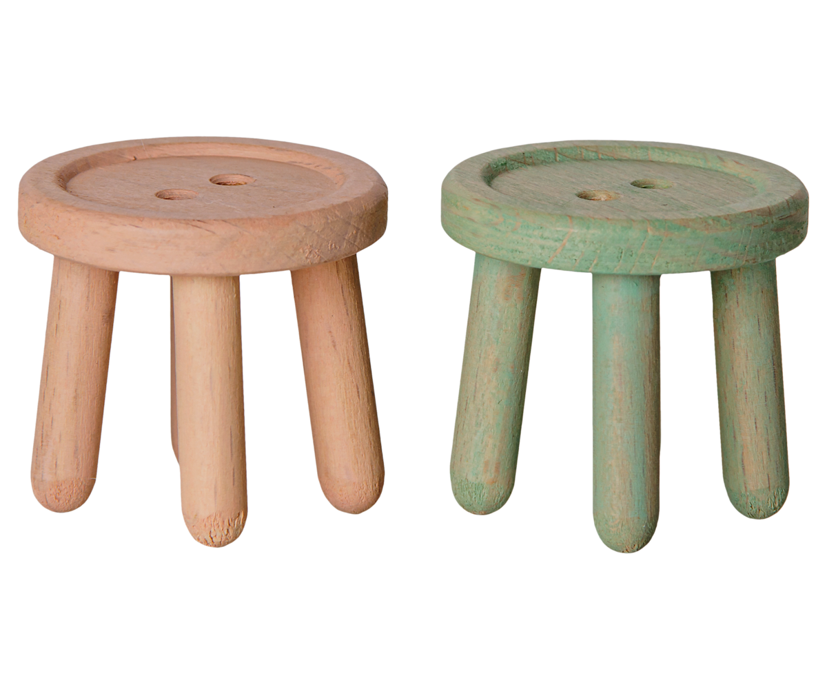 Maileg Hockerset für Mäuse – Altrosa & Mint
